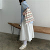 High Waist Drape Skirt Loose And Thin Mid-Length A-Line Skirt, Size: L(White)