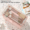 Cosmetics Storage Box Plastic Anti -Dust Transparent Desktop Medicine Box L Cream Color