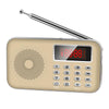 Y-619  FM/AM Mini Radio MP3 Rechargeable Music Player Support TF/SD Card with LED Display(Gold)