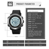 SKMEI 1511 Simple Bluetooth Men Smart Waterproof Compass Adult Smart Watch(Rubber Shell Black)