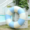 Thickened Outdoor Water Sports Children Swimming Ring, Outer Diameter: 90cm with Handle(Blue Grid)