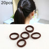 20pcs / Pack Girls Kids Rubber Bands Ponytail Holder Elastic Hair Bands(Coffee)