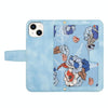For iPhone 14 Plus Floral Pattern Leather Phone Case with Lanyard(Light Blue)