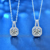 XMZ018 925 Silver Moissanite Diamond Necklace Square Diamond Neck Chain, Specification: 1 Carat