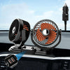 F621U Car Rotatable Turntable Silent Car Double Head Fan, Model: High Allocation 24V Cigarette Lighter