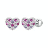 S925 Sterling Silver Plated With Platinum Color-Blocked Zircon Heart-Shaped Earrings(BSE1044)