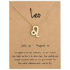 Zodiac Signs Necklace Electroplate Alloy Short Chain Jewelry, Style: Leo Golden