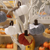 Thanksgiving Decoration Pumpkin Pendant Harvest Festival Knitted Pumpkin Ornament Arrangement(Grey)
