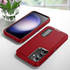 For Samsung Galaxy S24 / S25 5G Rugged PC Hybrid Silicone Phone Case with Holder(Red+Black)