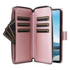 For Samsung Galaxy A23 5G Nine-card Slots Zipper Wallet Bag Leather Phone Case(Rose Gold)