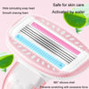 5-layer Blades Shaver Women Whole Body Leg Hair Shaving Armpit Hair Razor, Color: Long Handle Pink