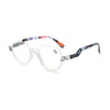 Diamond Studded Cat Eye Presbyopic Glasses Half-frame Fish-filament Glasses Unisex, Degree: +250(Transparent Flower Feet)