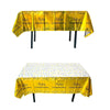 137x183cm Happy Birthday PET Aluminum Film Tablecloths Disposable Waterproof Party Decorative Table Cloth, Style: Spanish Gold Star