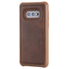 For Galaxy S10e Magnetic Shockproof PC + TPU + PU Leather Protective Case(Brown)