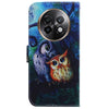 For Realme 13+ Global Coloured Drawing Flip Leather Phone Case(Oil Painting Owl)