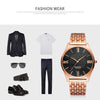 YAZOLE 376 Men Fashion Business Steel Strap Band Quartz Wrist Watch (Black)