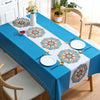 PVC Waterproof Oil-proof Embroidery Yarn Tablecloth, Size: 140x140cm(Embroidery Blue)