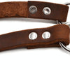 Leather Dog Collar, XL, Coffee, Half P Shape, 65cm Head