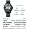 BINBOND B7872 Multifunctional Hollow Luminous Waterproof Quartz Watch, Color: White Steel-Black-White
