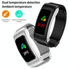 K60 1.08 inch Leather Band Earphone Detachable Life Waterproof Smart Watch Support Bluetooth Call(Black Silver)