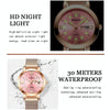 BINBOND B5907 Luminous Quartz Ladies Watch 30M Waterproof Calendar Steel Belt Watch(Black)