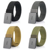 AWMN Men Nylon Canvas Cargo Jeans Casual Buckle Belt, Length: 120cm(Black Buckle Black)