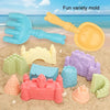 13pcs /Set Outdoor Castle Beach Toy Bucket Child Play House Cartoon Play Sand Dredging Tool(Yellow)