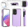 For Samsung Galaxy A53 5G Double Flap Zipper RFID Leather Phone Case with Short Lanyard(Light Purple)