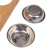 Bamboo Raised Pet Bowls with Stainless Steel Inserts, Small