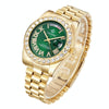 CAGARNY 6866 Fashion Life Waterproof Gold Steel Band Quartz Watch (Green)