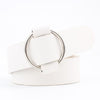 Casual Needleless Round Buckle Wide  PU Leather Belt for Women, Belt Length:103cm(White)