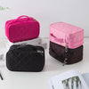 Rhombus Waterproof Cosmetic Bag Toiletries Storage Bag With Mirror(Coffee)