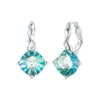 S925 Sterling Silver Platinum-plated Blue-green Glass Diamond Earrings(BSE1047)