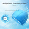 Adult Waterproof PU Coating Stretchy Swimming Cap Keep Long Hair Dry Ear Protection Swim Cap (Baby Blue)
