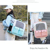 Breathable Cat Backpack, Pink, Foldable, Portable Pet Carrier Bag