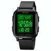 SKMEI 1858 Square Waterproof Digital Dual Display LED Luminous Watch(Black)