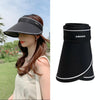 MENGLANDI Summer Outdoor Riding Anti-ultraviolet Sunshade Empty Top Hat, Size: Adjustable(D-206 Black Rollable)