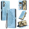 For Samsung Galaxy A36 Skin Feel Totem Embossed Leather Phone Case(Blue)