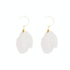 Long Exaggerated Fabric Art Handmade Petal Earrings, Color: E1908-20 White