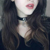 2 PCS European and American Rock Punk Nightclub Street Dancing Dual-ring Leather Collar Necklace, Random Color Delivery