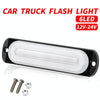 DC12V-24V / 18W Car Truck Emergency Strobe Flash Warning Light 6LEDs Ultra-thin Side Lights(White + Blue)