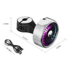 FE052 RGB Color Light USB Plug-in Clip-on Car Rear Seat Headrest Fan(Black)