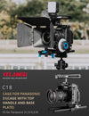 YELANGU C18 YLG0915A-C Video Camera Cage Stabilizer with Handle & Rail Rod Mount for Panasonic Lumix DC-S1H / DC-S1 / DC-S1R(Black)