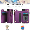 For iPhone SE 2022 / 2020 / 8 Double Flap Zipper RFID Leather Phone Case with Short Lanyard(Dark Purple)