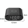 15W LED Mirror Wireless Charger Desktop Multifunctional Mini Clock(White)