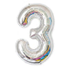 2 PCS 40 Inch Aluminium Foil Number Balloons Birthday Wedding Engagement Party Decor Kids Ball Supplies(3-Silver)