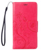 For  iPhone 8 & 7  Pressed Flowers Horizontal Flip Leather Case with Holder & Card Slots & Wallet(Magenta)