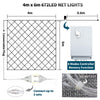 4x6m 672 LEDs Waterproof Fishing Net Lights Curtain String Lights Fairy Wedding Party Holiday Decoration Lamps 220V, EU Plug(Warm White Light)