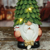 Glowing Christmas Tree Dwarf Ornament Home Christmas Resin Holiday Scene Decoration(Gold)
