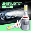 2 PCS C9 9006 18W 1800LM 6000K Waterproof IP68 Car Auto LED Headlight with 2 COB LED Lamps, DC 9-36V(White Light)